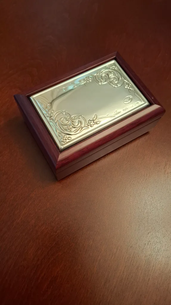 925 Sterling Silver Lidded Jewelry Box- Made in Italy thumbnail