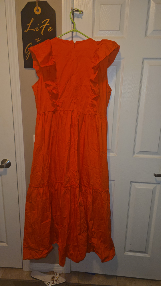 Orange Ruffle Sleeved Dress - photo 2