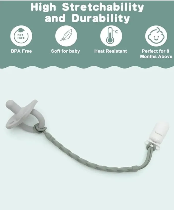 Baby Pacifier Clip - Silicone, BPA Free thumbnail