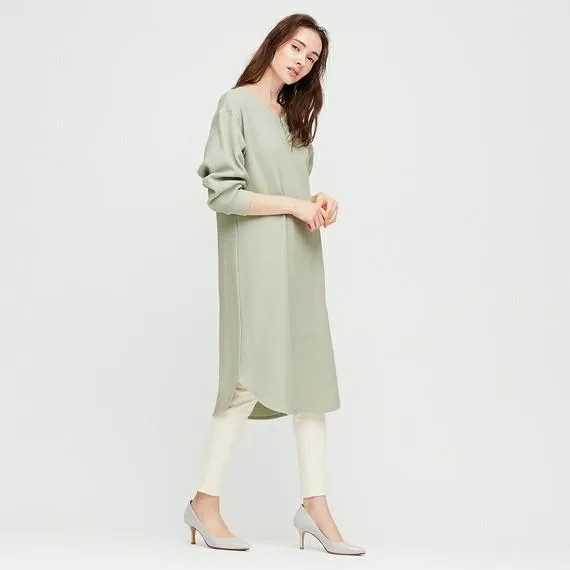 Uniqlo Waffle V-Neck Dress - Size Small thumbnail