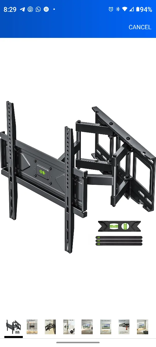 Full Motion TV Wall Mount for Most 32-70 inch TVs up to 99 Lbs thumbnail