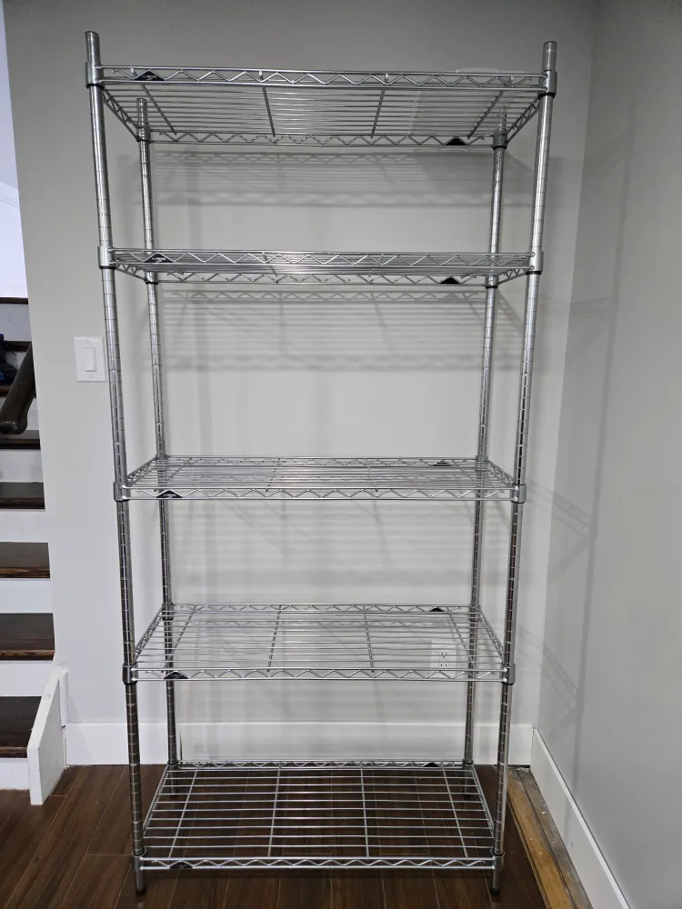 Chrome Metal Wire Shelving Unit - 5 Tier thumbnail