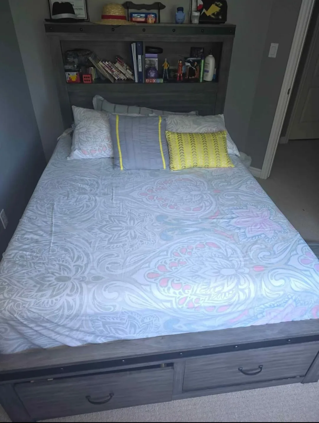 Queen Size Bed Frame with Headboard