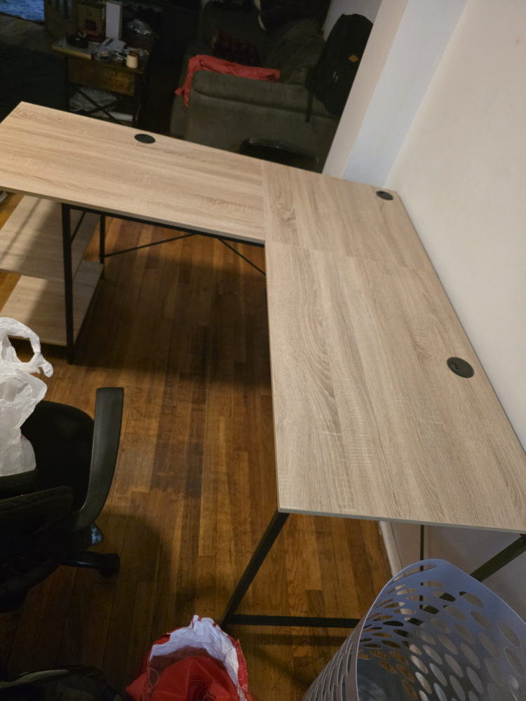 L-Shaped Corner Desk with Shelves - photo 4