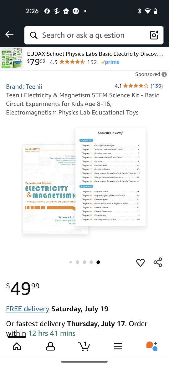 Teeni Electricity & Magnetism STEM Science Kit - Ages 8-16