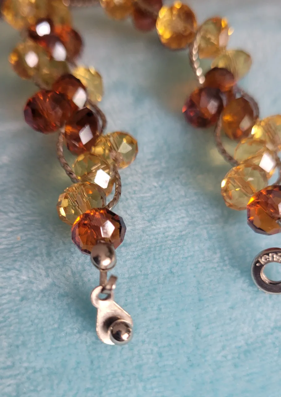 Brown & Yellow Crystal Beaded Bracelet - 7 Inches image indicator(4)