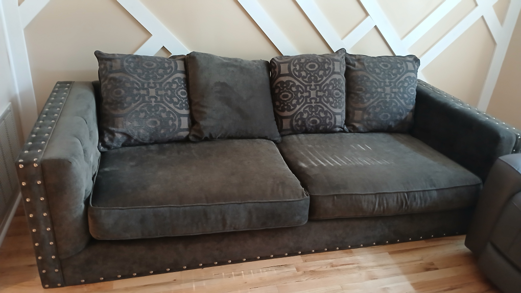 Gray Sofa with Pillows