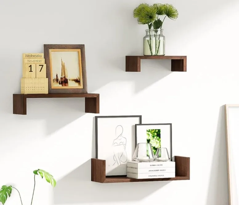 Set of 3 Brown Floating Shelves thumbnail