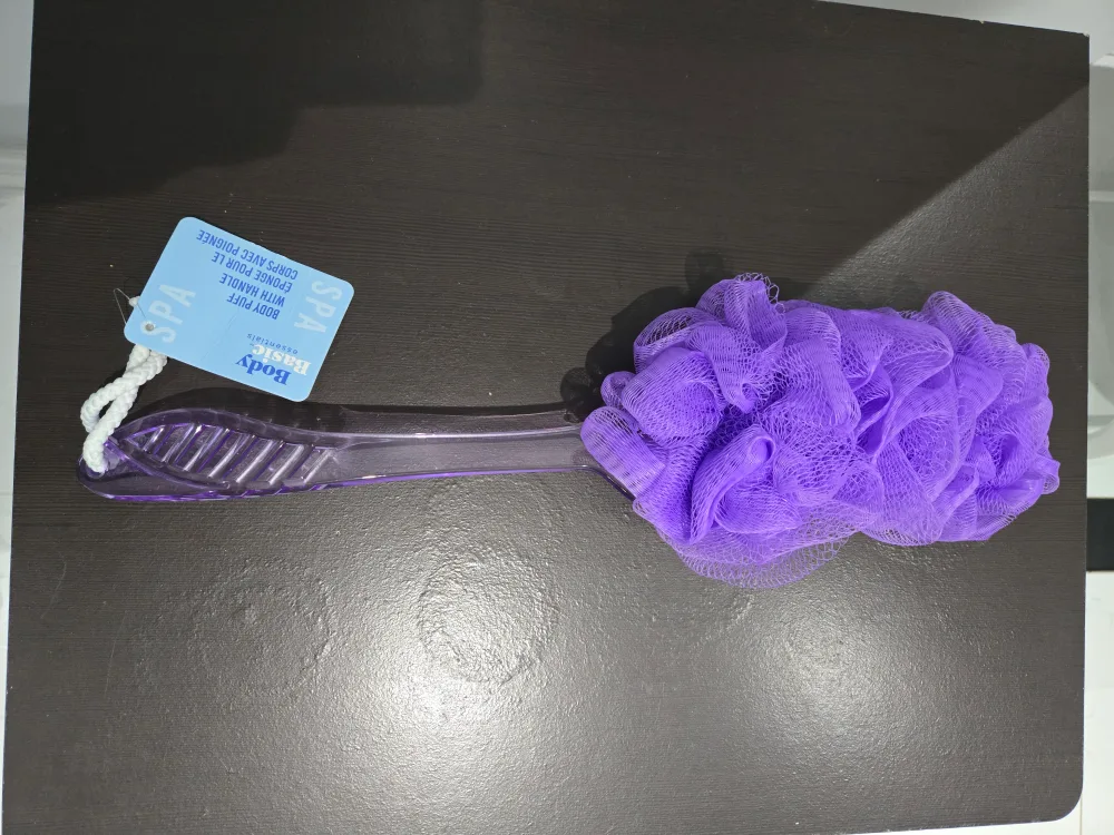 Body Basics Purple Bath loofah with Handle image indicator(3)