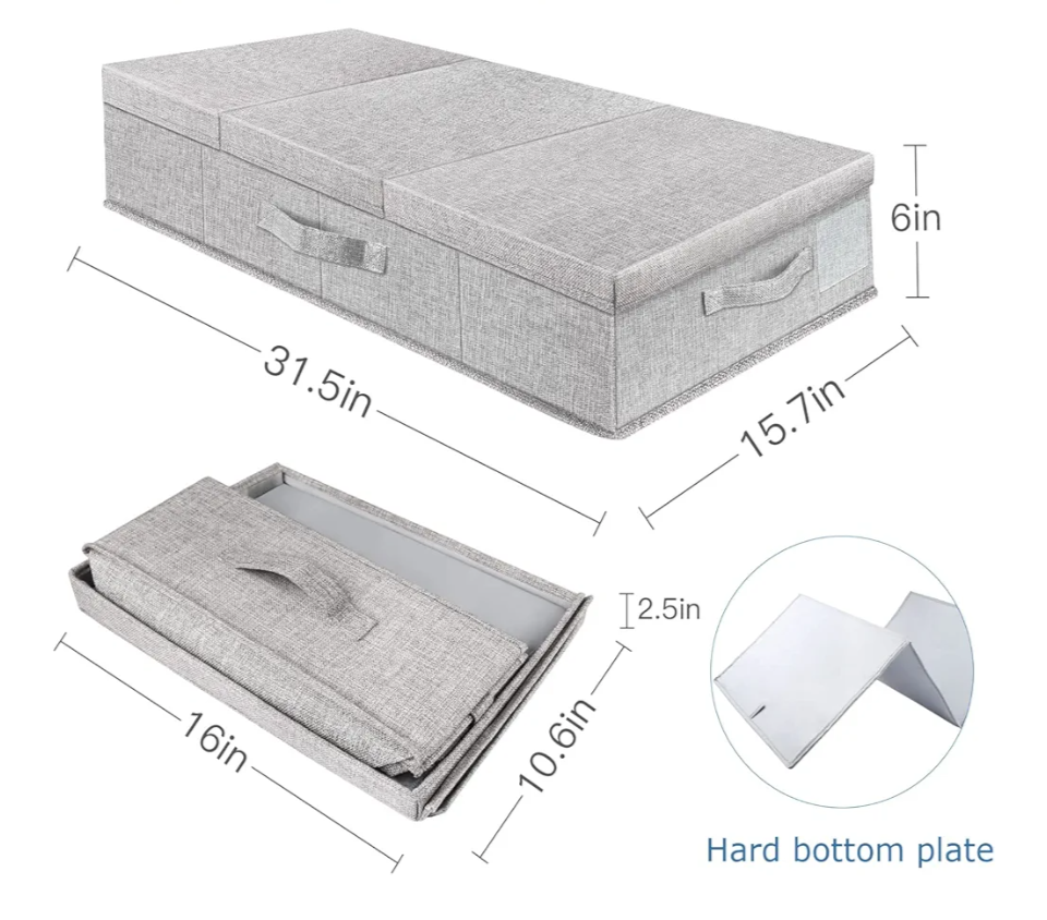 Foldable Storage Boxes - Under bed - Like New , barely used - photo 2