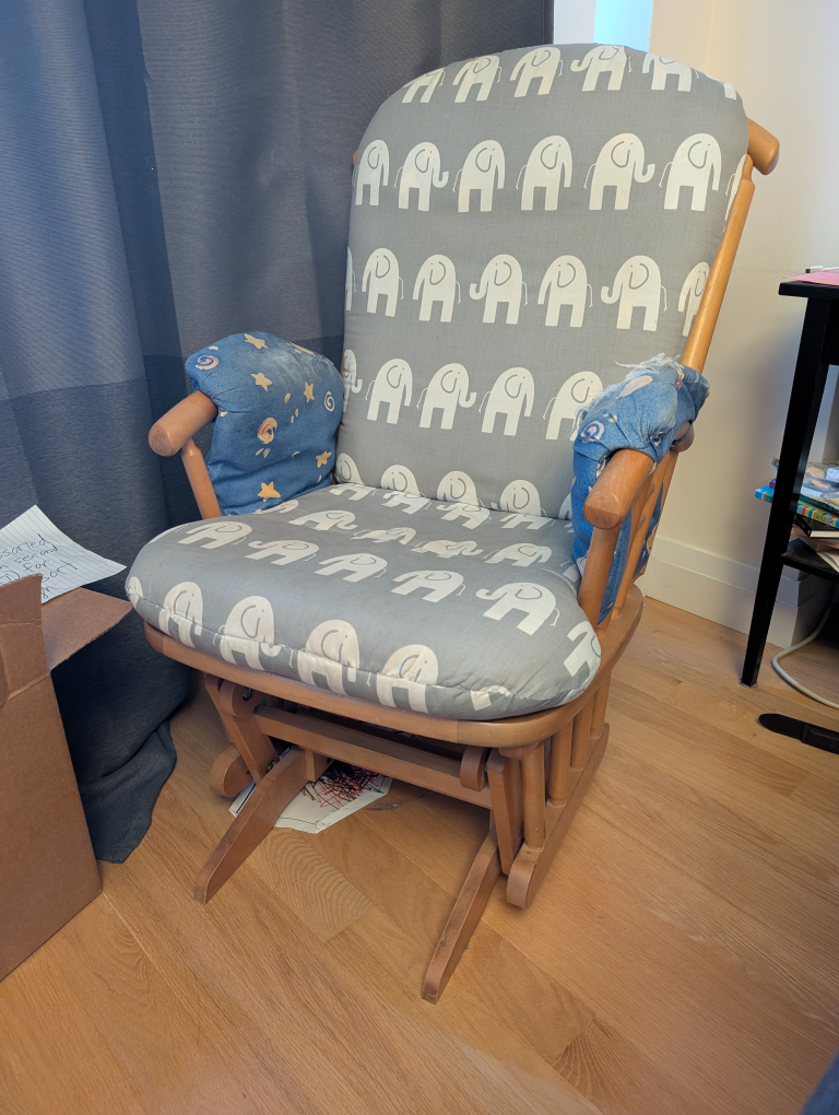 Elephant Print Glider Rocking Chair