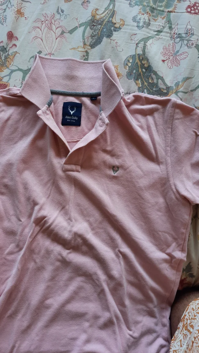 Allen Solly Pink Polo Shirt - Size M thumbnail