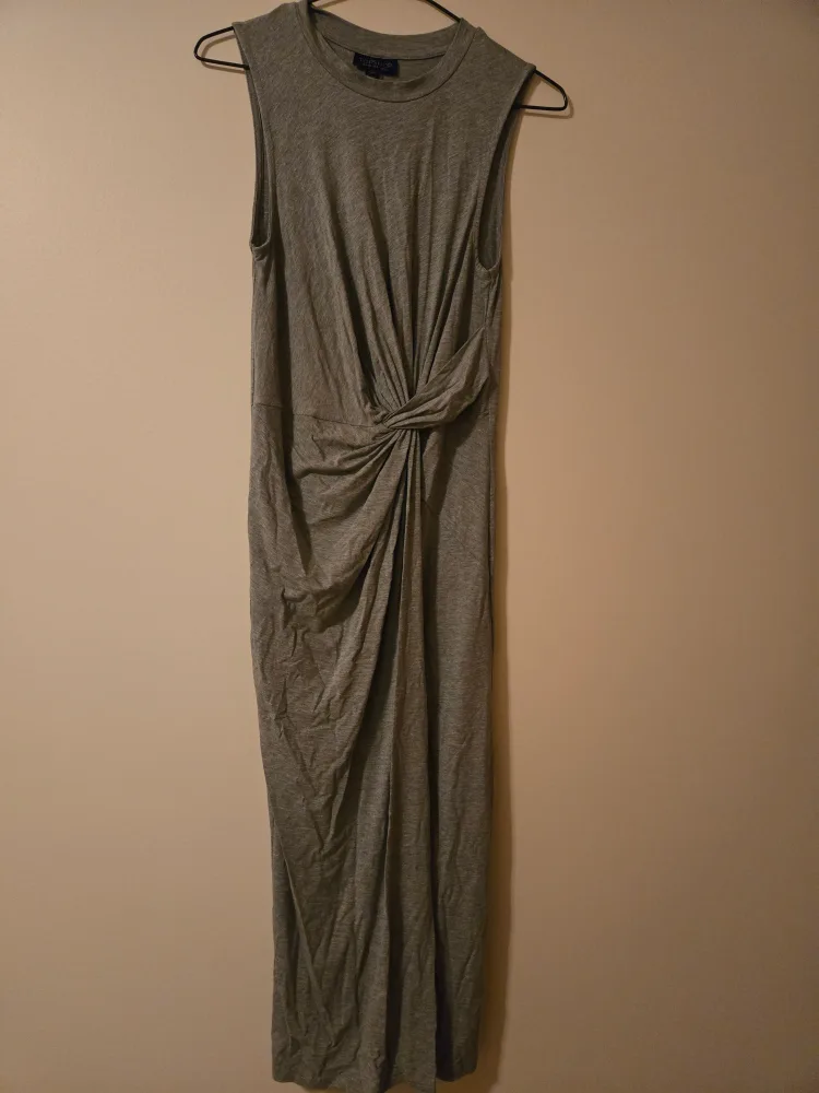 Topshop Grey Twist Front Maxi Dress - Size 6 thumbnail