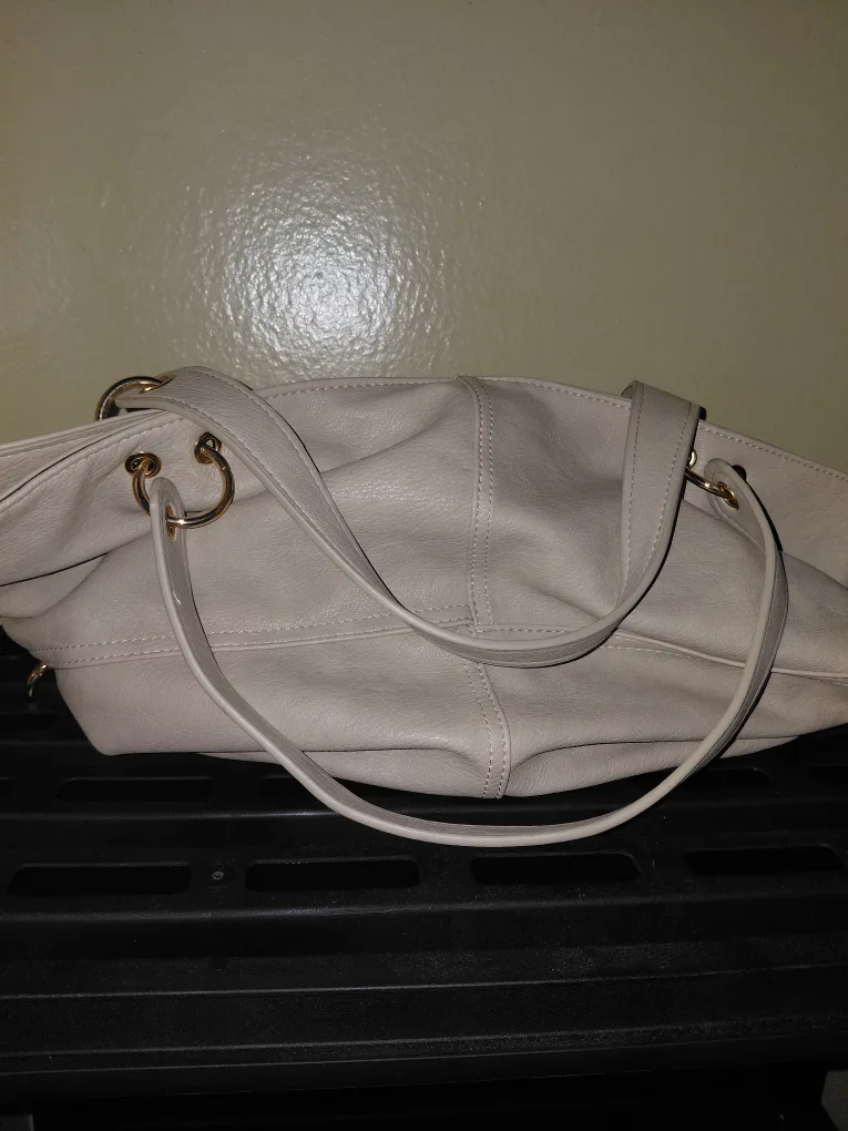 Montana West Off-White faux Leather Tote Bag thumbnail