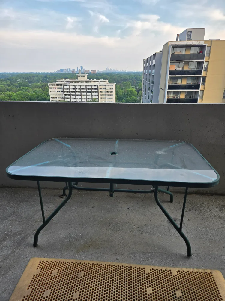 Outdoor Glass Top Table thumbnail