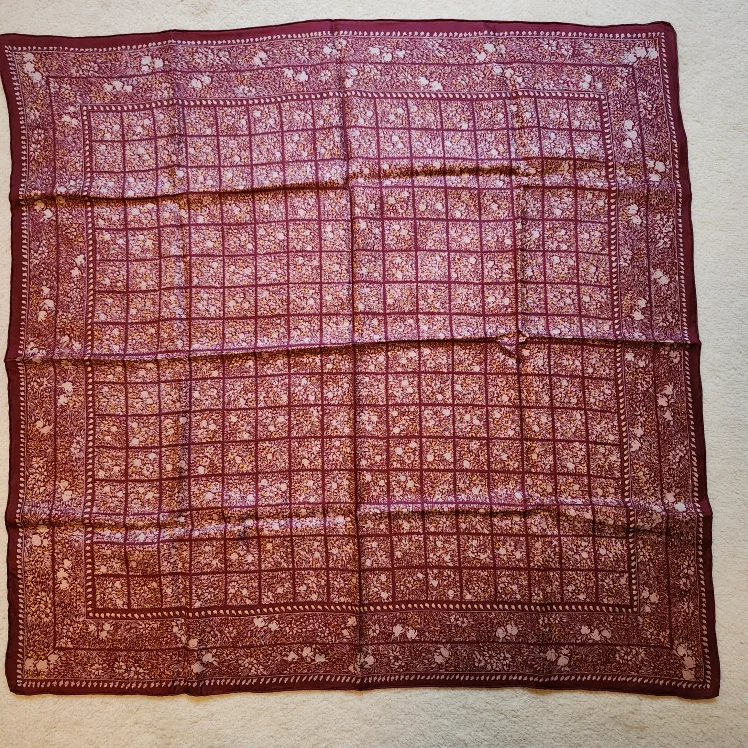 Burgundy Patterned Scarf thumbnail