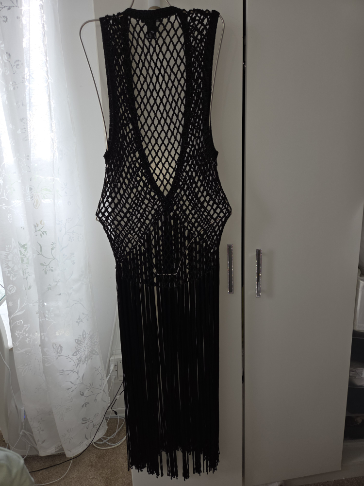 Black Crochet Fringe Vest - photo 3