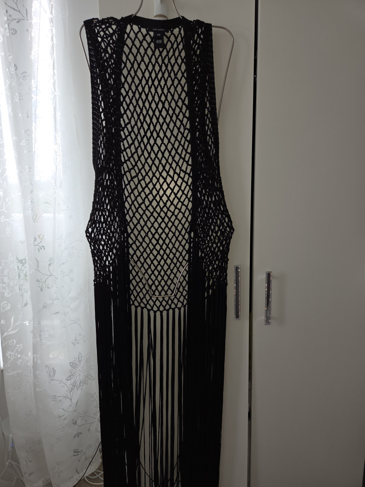 Black Crochet Fringe Vest - photo 5