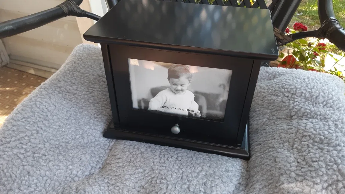 Black Wooden Photo Box with Photo Frame thumbnail