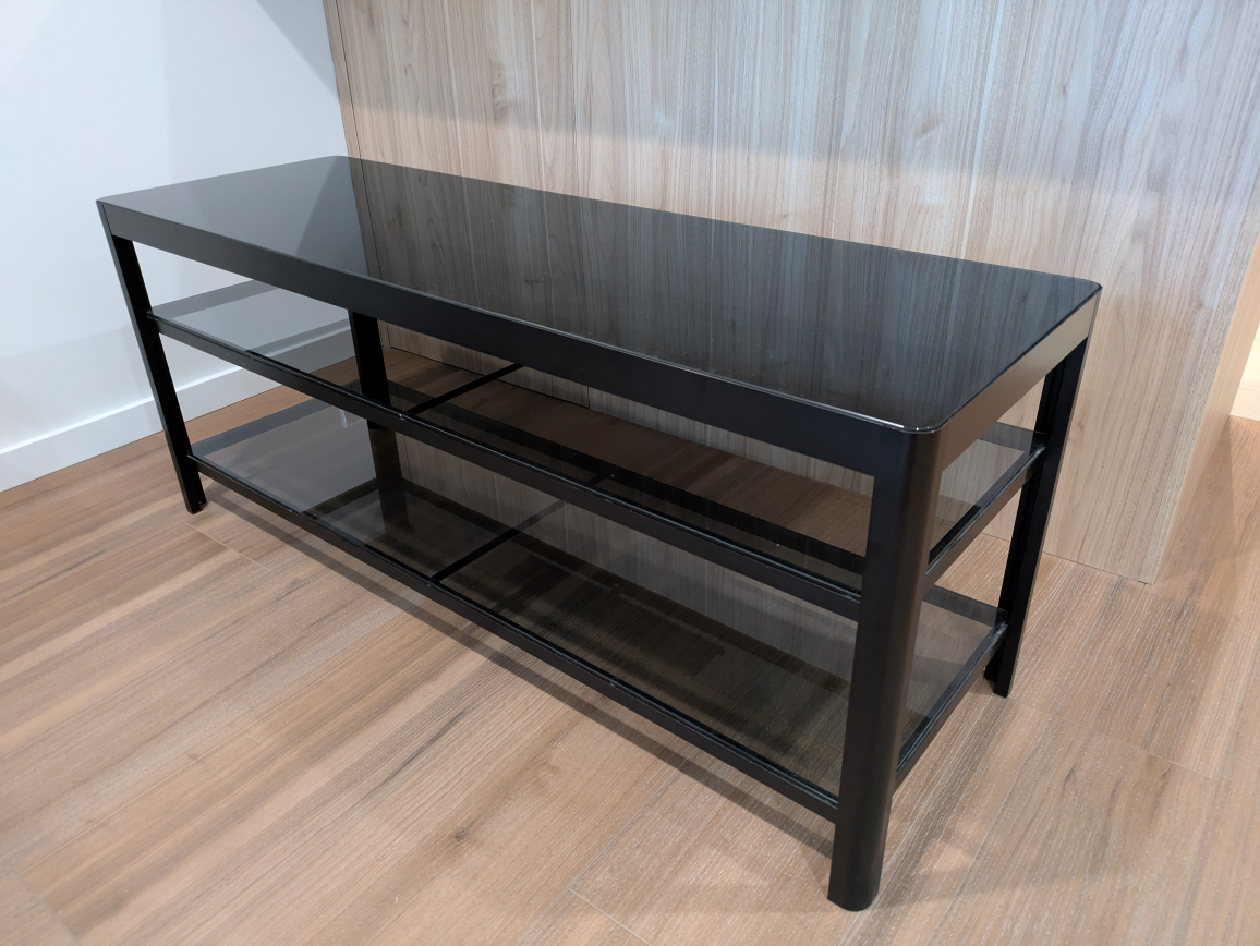 IKEA Black Glass Shelf TV Stand