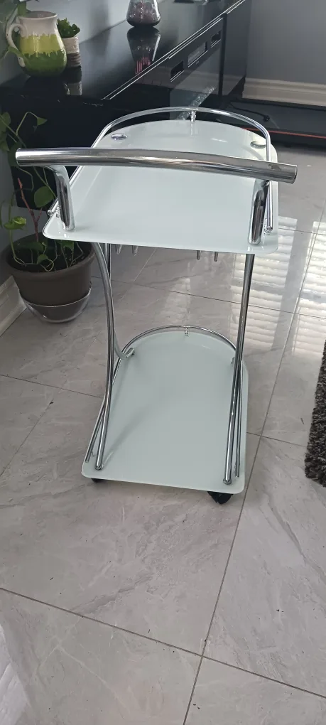 Glass & Chrome Serving Cart image indicator(2)