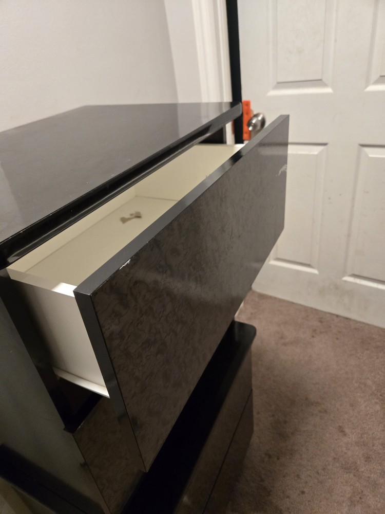 2 black 2 drawers night table - photo 3