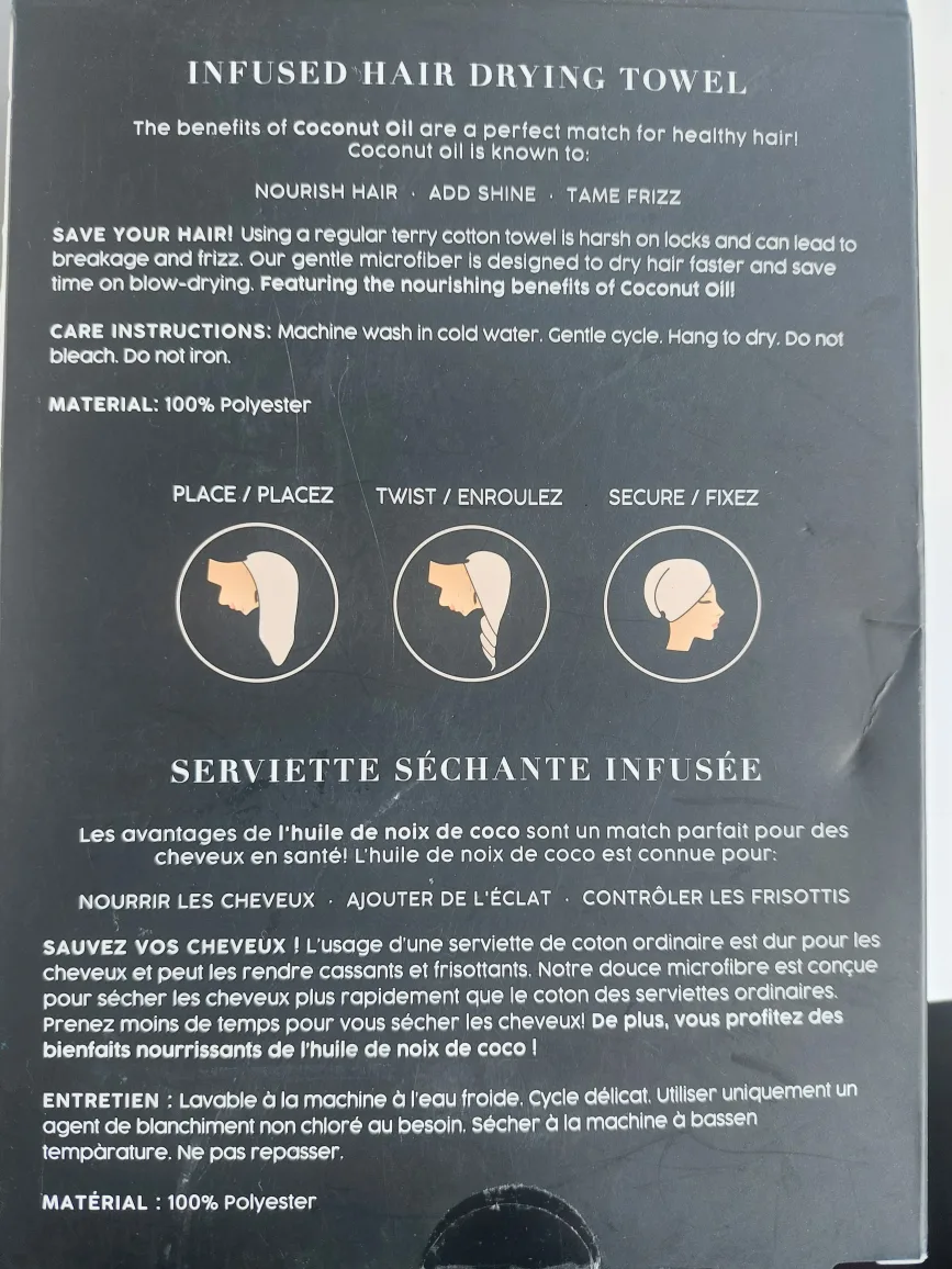 Last chance-Studio Dry Hair Drying Towel - Coconut Oil Infused image indicator(2)