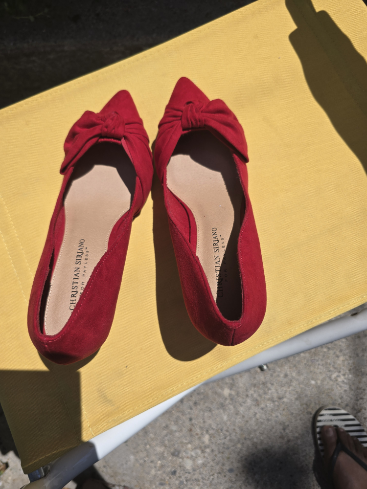 Christian Siriano Red Bow Flats Size 8 - photo 2