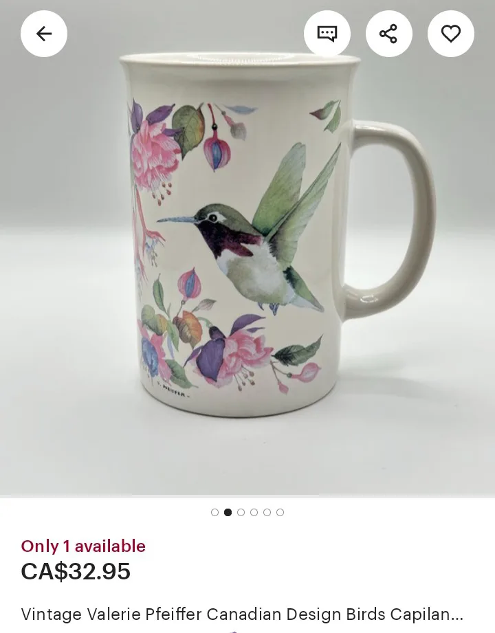 Beautiful set of 4 vintage Valerie Pfeiffer mugs image indicator(8)