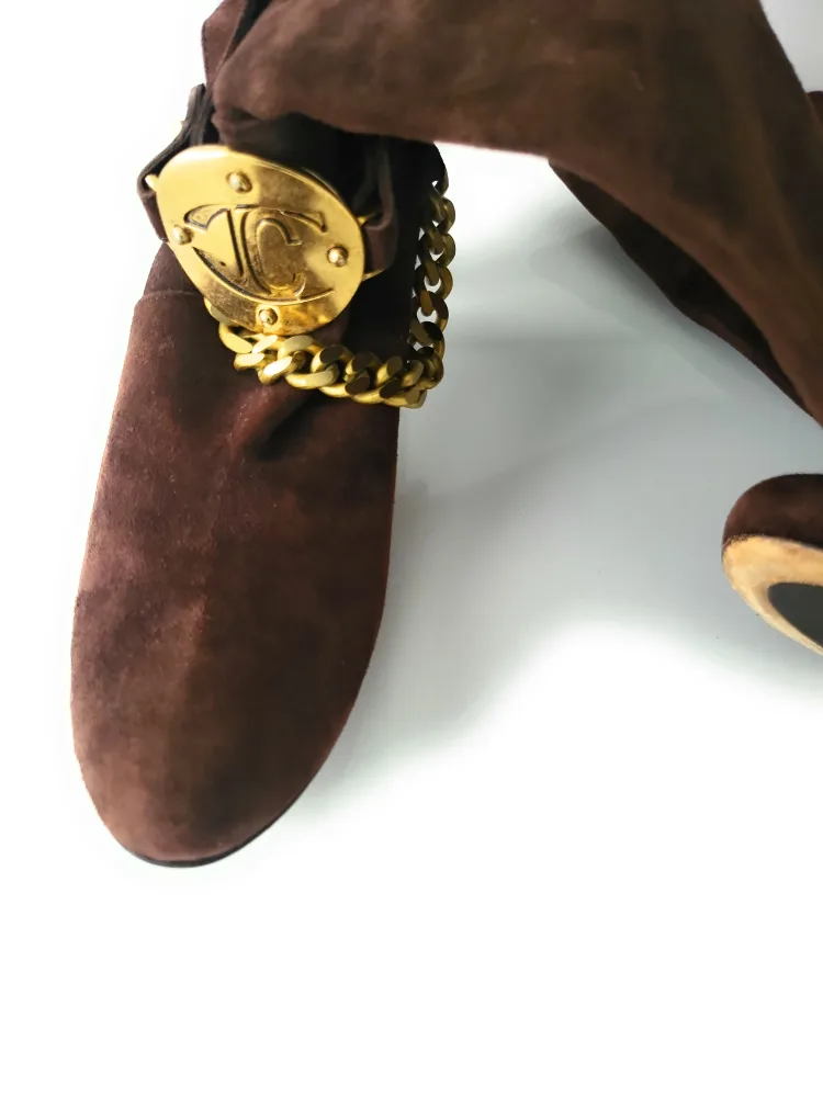 just cavalli Couture Brown Suede Knee High Boots size 41 image indicator(5)