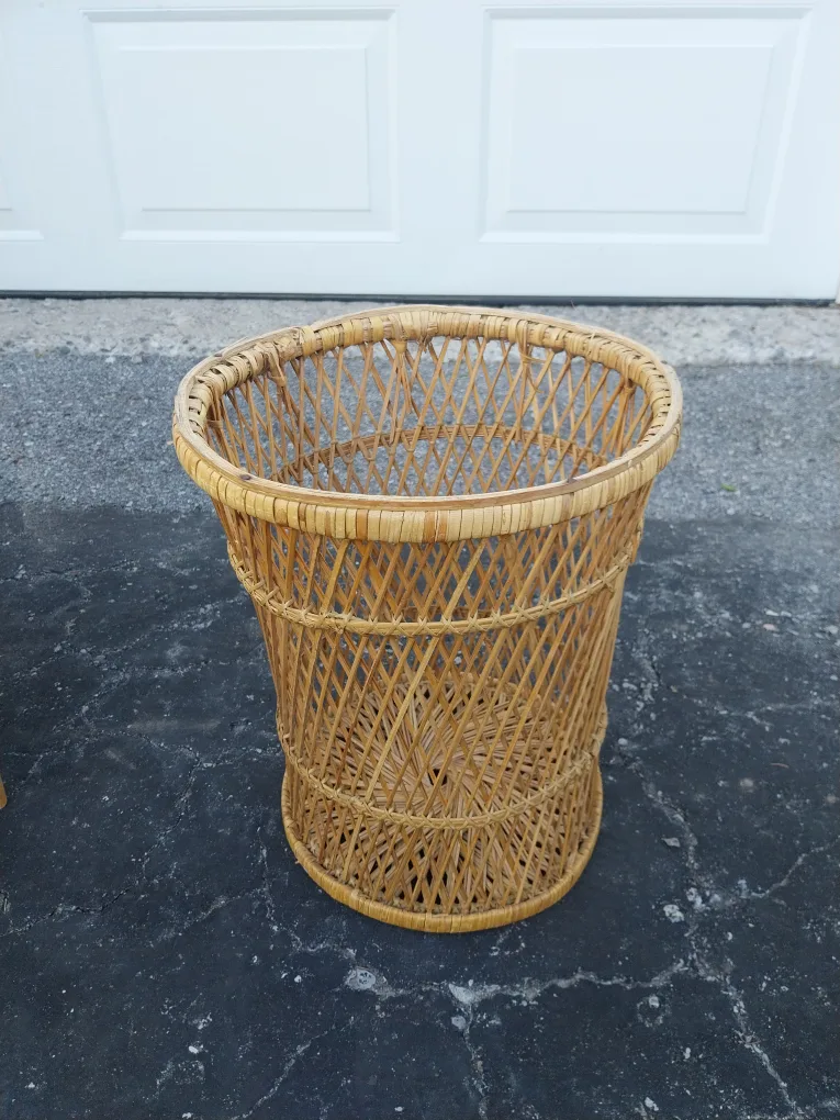 Boho Rattan Magazine Racks and Waste Basket image indicator(5)