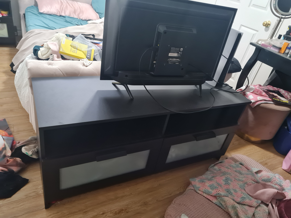 dark brown TV Stand with Storage - photo 2