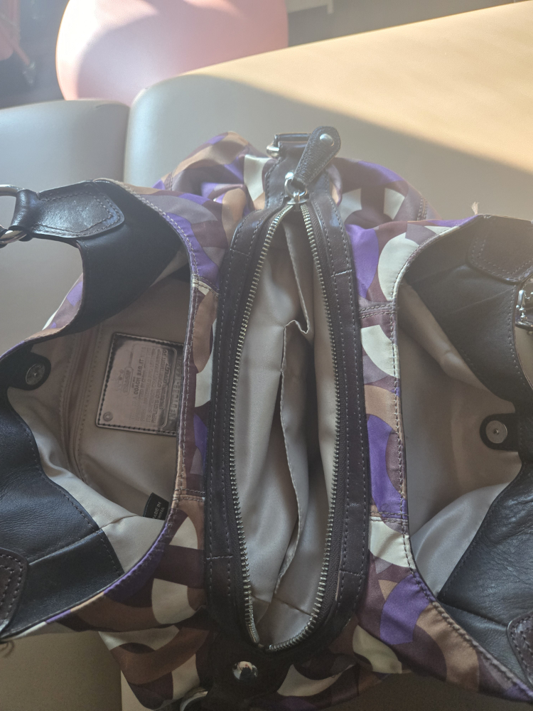 Coach Purple & Brown Circle Pattern Handbag - photo 2