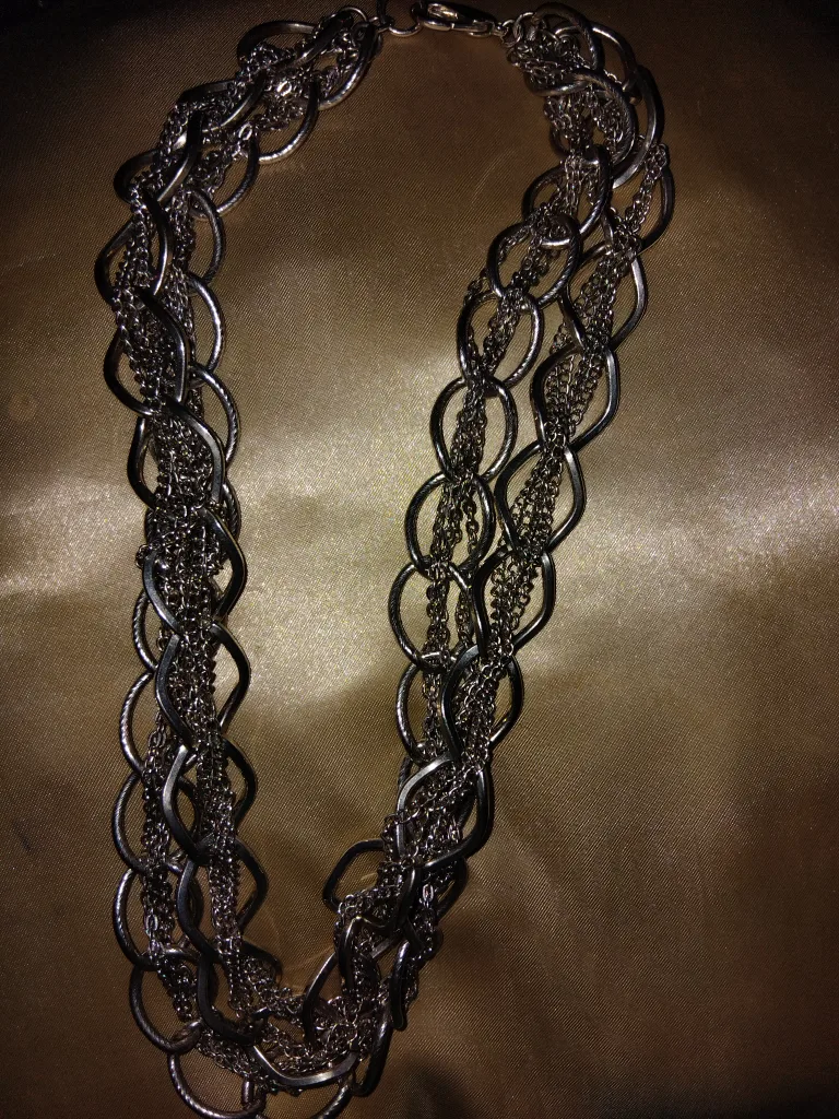 Silver Tone Multi-Strand Necklace thumbnail