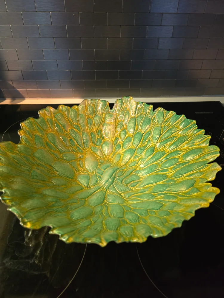 Decorative Green & Gold Leaf Bowl thumbnail