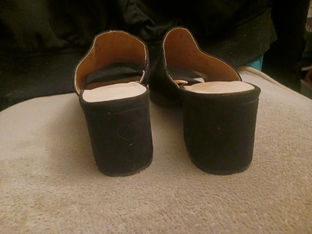 Black Heeled Mules, Size 7 image indicator(3)