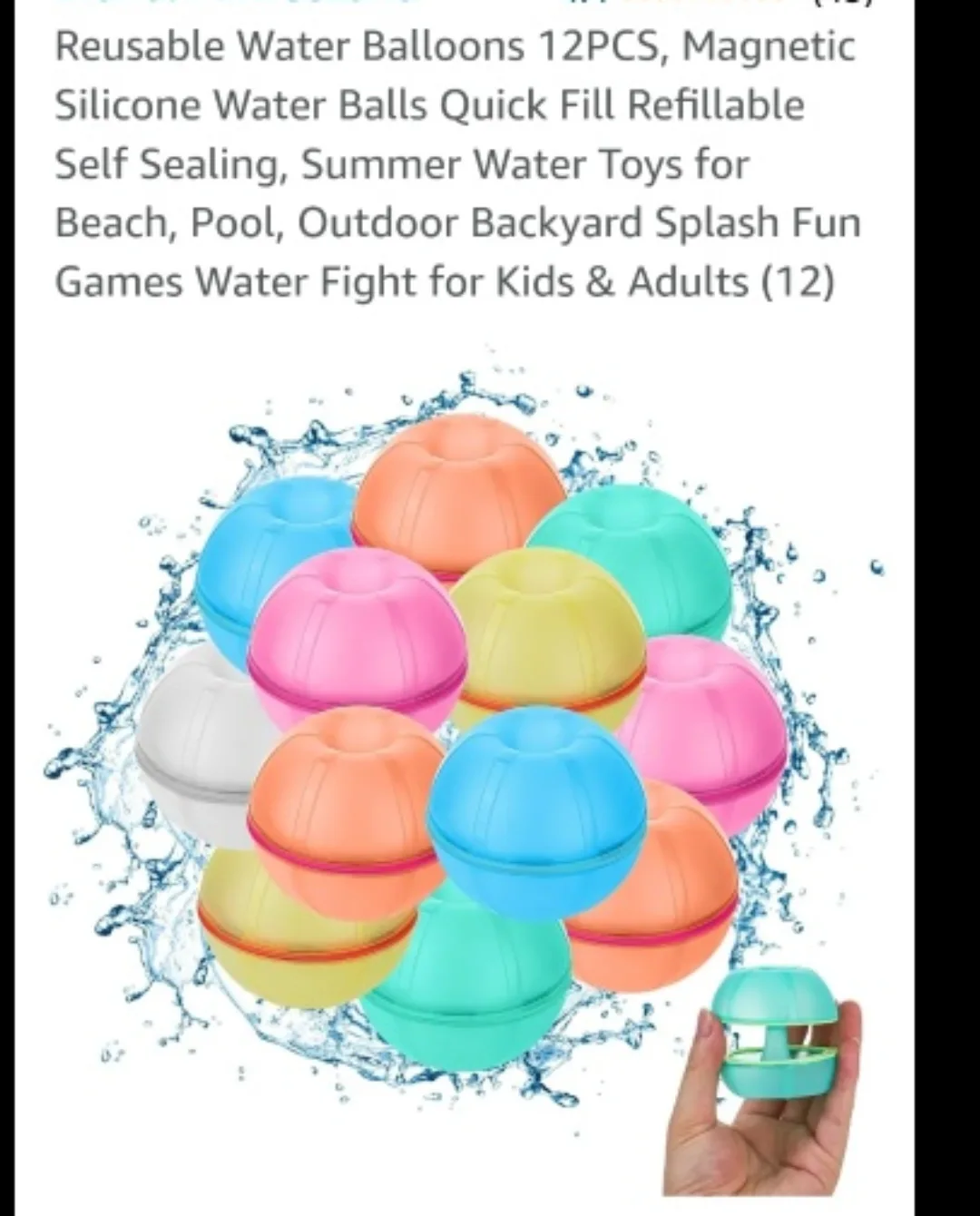 PintreeLand Reusable Water Balloons - 12 Pack thumbnail