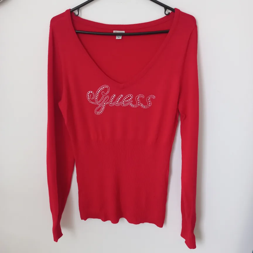 Guess Red Sweater - Size L thumbnail