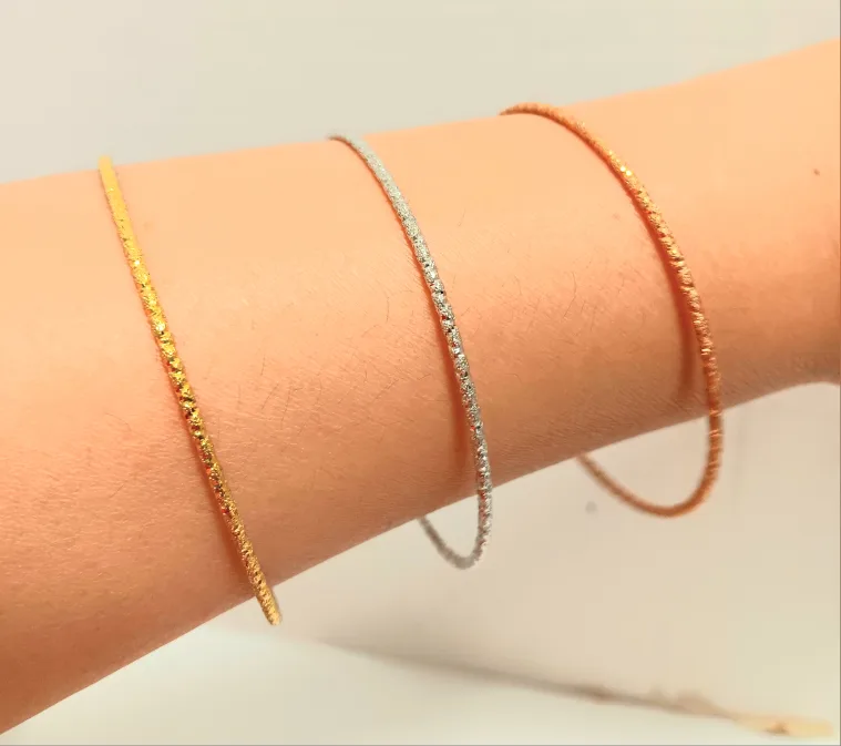 📿Set of 3 Elegant Bangles - Gold, Silver, Rose Gold📿 thumbnail