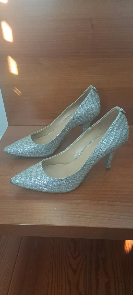 Michael Kors Silver Glitter Heels thumbnail