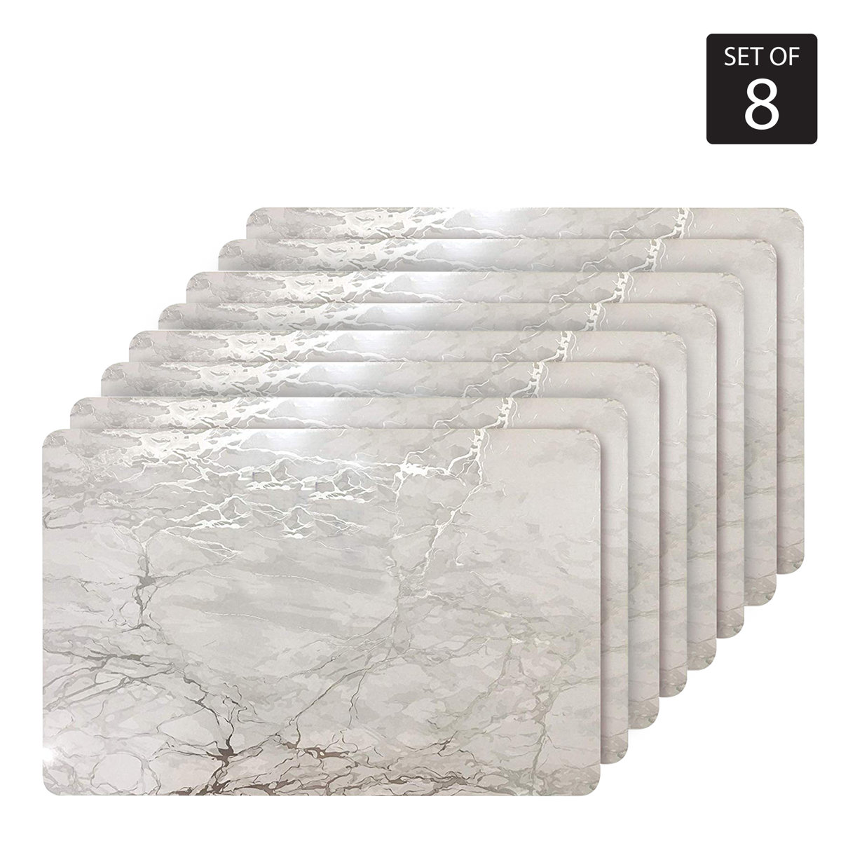 Set of 8 Marble Design Placemats