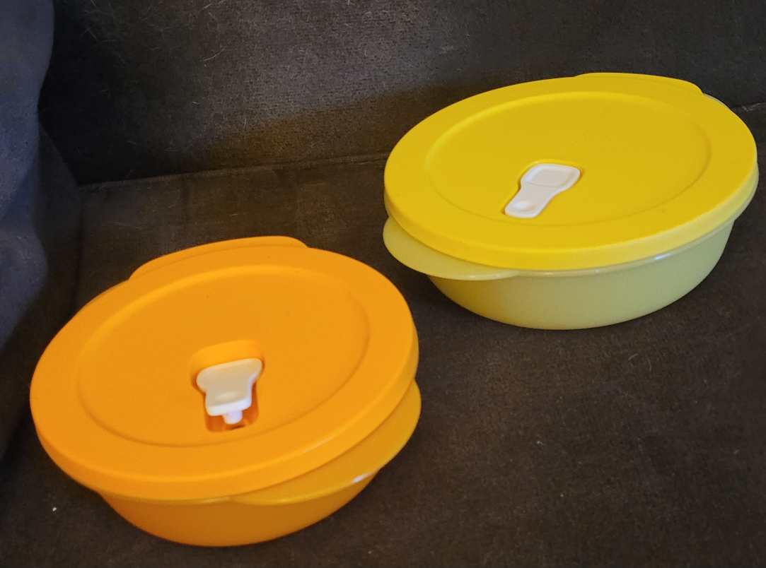 Tupperware Microwavable Containers - Yellow and Orange