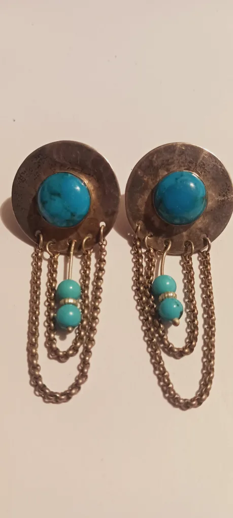 RAC 925 Signed  Sterling Silver 925 Navajo  Earrings thumbnail
