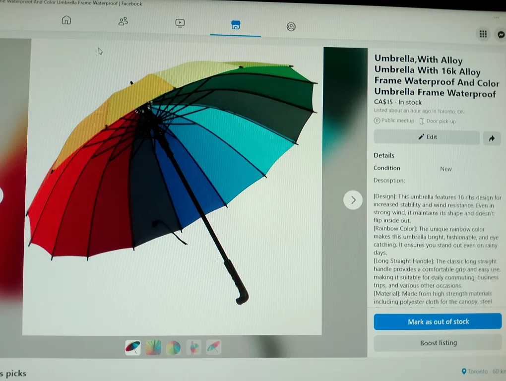 Rainbow Umbrella - Waterproof & Colourful! thumbnail