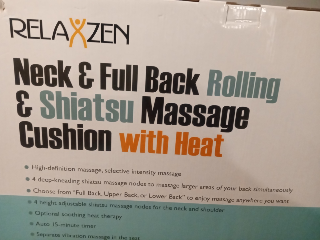 Relaxzen Neck & Back Shiatsu Massage Cushion with Heat - photo 2