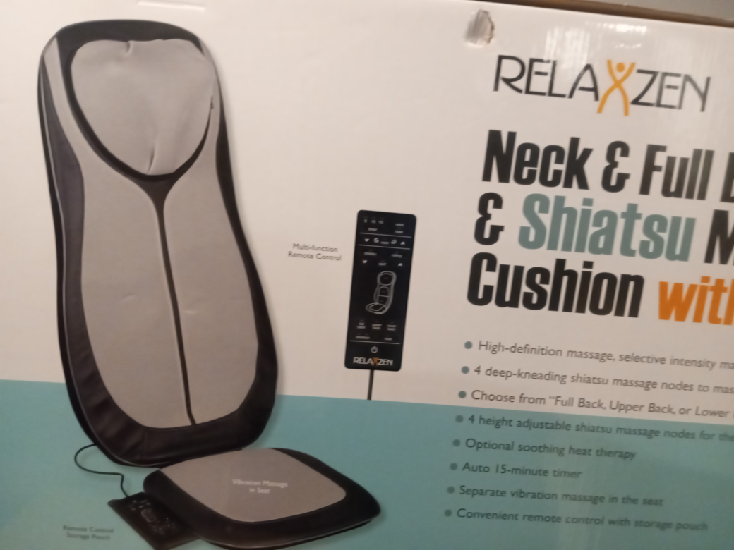 Relaxzen Neck & Back Shiatsu Massage Cushion with Heat - photo 3