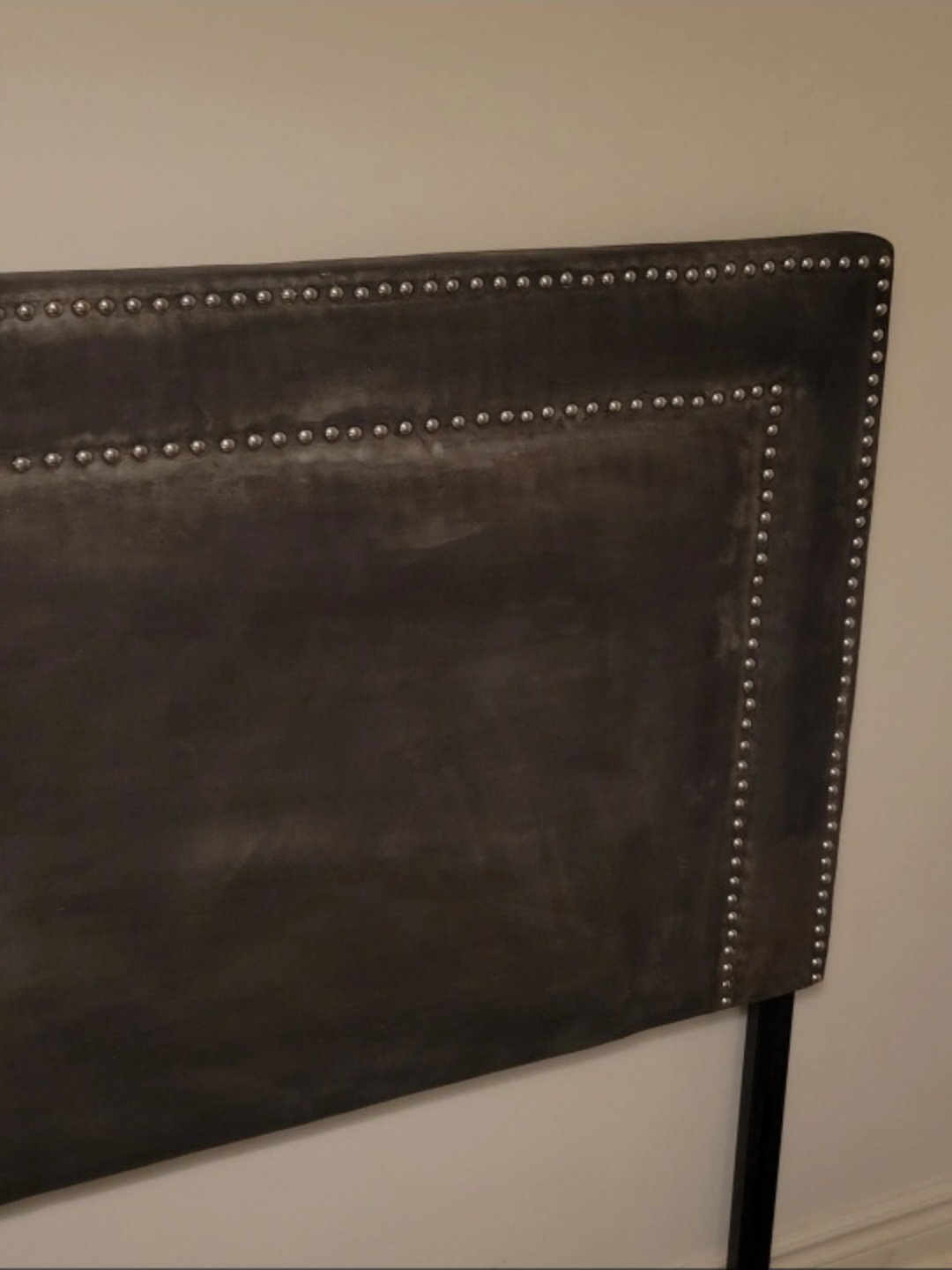 Grey Headboard with silver nailhead - photo 2