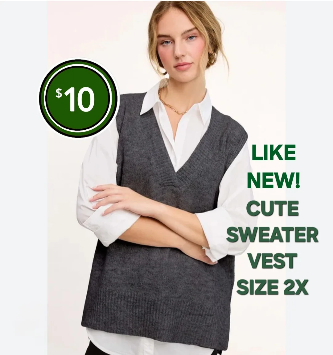 Lightweight Sweater Vest  - LIKE NEW! thumbnail