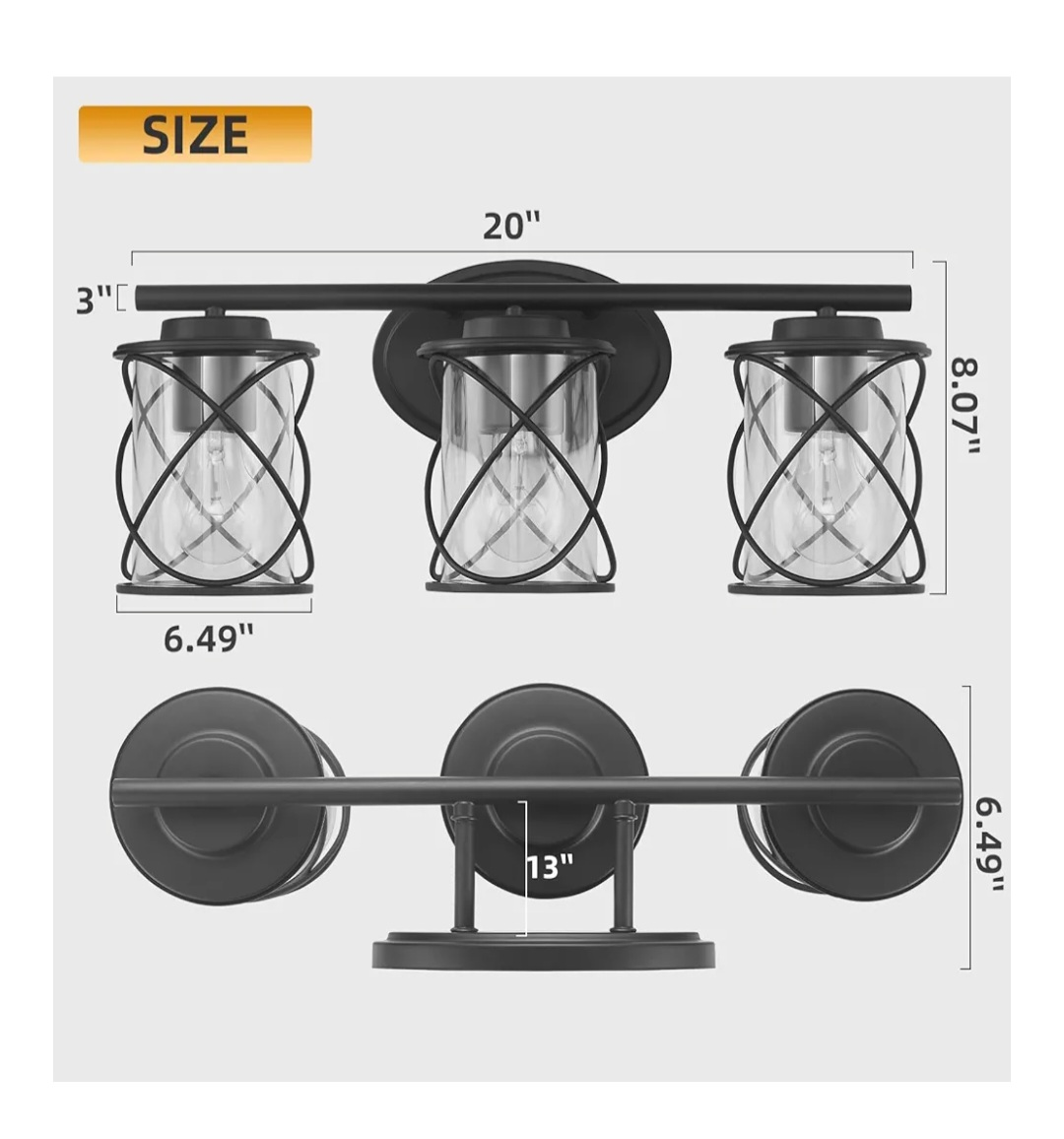 Mavcadonf 3-Light Bathroom Vanity Lighting Fixture - NEW - photo 3