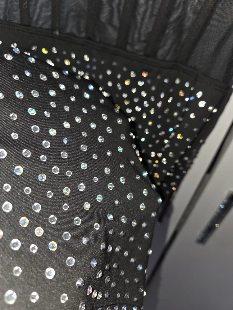 Black & white Rhinestone Mini Dress image indicator(3)